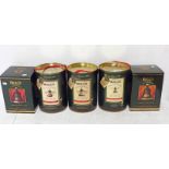 5 BELLS CHRISTMAS DECANTERS: 1988, 1990, 1991,