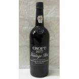 ONE BOTTLE OF CROFT 1977 VINTAGE PORT