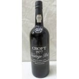 1 BOTTLE OF CROFT 1977 VINTAGE PORT