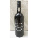 1 BOTTLE OF CROFT 1977 VINTAGE PORT