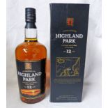 1 BOTTLE HIGHLAND PARK 12 YEAR OLD SINGLE MALT WHISKY - 70CL,