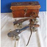 PAIR OF EARLY ROLLER SKATES (SIZE 7) MARKED CENTAUR COVENTRY RINK - BOXED