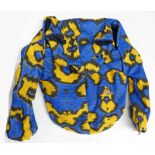 VIVIENNE WESTWOOD TIGER BAG WITH PAWS IN LEOPARD PRINT YELLOW / BLUE