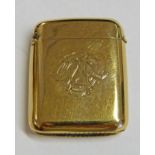 9CT GOLD VESTA CASE LONDON 1896,