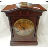 MAHOGANY INLAID MANTLE CLOCK BY GILBERT