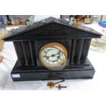 BLACK SLATE 19TH CENTURY CLOCK