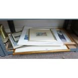 VARIOUS FRAMED PRINTS & WATER COLOURS INCLUDING AN EAST COAST HARBOUR BY W.