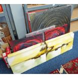 SELECTION OF ABSTRACT PRINTS ON CANVAS