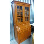 20TH CENTURY BUREAU BOOKCASE ON PLINTH BASE