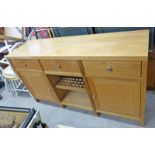 MODERN PINE SIDEBOARD WITH 3 DRAWERS OVER 2 PANEL DOORS