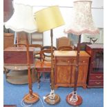 3 MAHOGANY STANDARD LAMPS