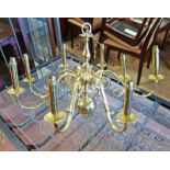 8 BRANCH BRASS LIGHT FITTING