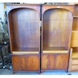 MAHOGANY BOOKCASES WITH 2 INLAID PANEL DOORS