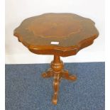 OCCASIONAL TABLE WITH SHAPED TOP & FLORAL DECORATION