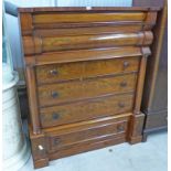 19TH CENTURY MAHOGANY OGEE CHEST WITH SHALLOW DRAWER OVER DEEP DRAWER WITH 3 LONG DRAWERS BELOW