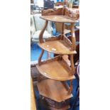 EASTERN HARDWOOD 4 TIER WHAT-NOT WITH PANEL DOOR TO BASE