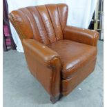 BROWN LEATHER ARMCHAIR