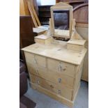 PINE DRESSING TABLE Condition Report: item has been sanded down and areas have been