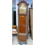 19TH CENTURY OAK GRANDFATHER CLOCK WITH BRASS DIAL, SIGNED ANDREW OUCHTLERLONY,