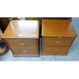 PAIR MAHOGANY STAG BEDSIDE CHESTS