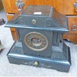 LATE 19TH MARBLE CLOCK WITH OPEN ESCAPEMENT & GILT METAL MOUNTS