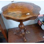 OCCASIONAL TABLE WITH SHAPED TOP & FLORAL DECORATION