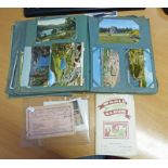 POST CARD ALBUM WITH VARIOUS SCOTTISH , NOVELTY & PHOTOGRAPH POSTCARD ETC INCLUDING BRECHIN CASTLE,