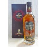 1 BOTTLE GLENFIDDICH 21 YEAR OLD RUM RESERVA RUM CASK FINISH SINGLE MALT WHISKY - 70CL,