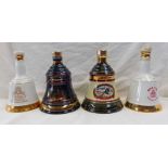 2 BELLS COMMEMORATIVE DECANTERS: BIRTH OF PRINCE WILLIAM & BIRTH OF PRINCE HENRY & 2 BELLS