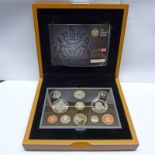 ROYAL MINT 2008 UNITED KINGDOM EXECUTIVE PROOF 11-COIN SET IN WOODEN DISPLAY CASE WITH COA, NO.