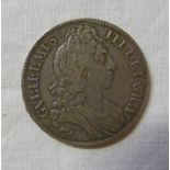 1696 BRITISH KING WILLIAM II CROWN COIN,