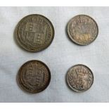 2 VICTORIAN 1887 SHILLINGS,