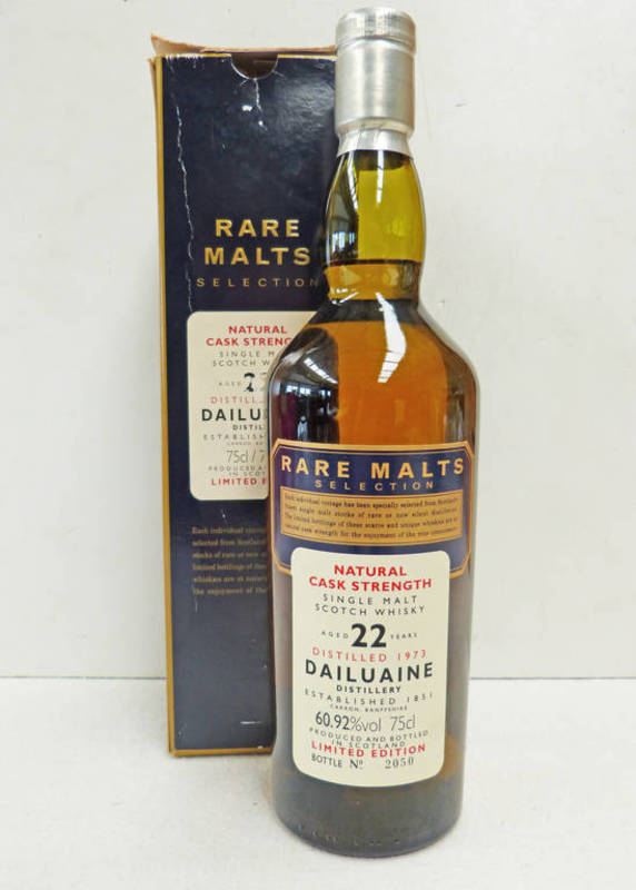 1 BOTTLE DAILUAINE 22 YEAR OLD NATURAL CASK STRENGTH SINGLE MALT WHISKY, DISTILLED 1973 - 75CL. 60.