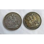 2X 1894 QUEEN VICTORIA CROWNS