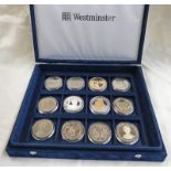 12 MINT COMMEMORATIVE COINS INCLUDING H M QUEEN ELIZABETH THE QUEEN MOTHER 1900-2002