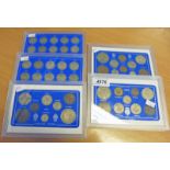 2 X SILVER ENGLISH SHILLINGS SET 1937-1946, 1911 8 COINS SET, 1944 10 COINS SET & 1949 9 COINS SET,