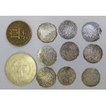 9 EARLY ARABIAN COINS AND TWO OTHERS