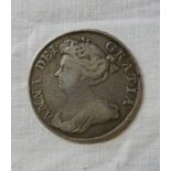 1713 QUEEN ANNE HALF CROWN, CONDITION V F.