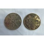 TWO VICTORIAN JUBILEE HEAD DOUBLE FLORIN'S;