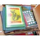 LARGE SELECTION OF FOREIGN POST CARDS & STAMP ALBUMS ETC