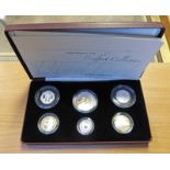 UK ROYAL MINT 2006 SILVER PROOF PIEDFORT 6-COIN COLLECTION,