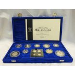 ROYAL MINT MILLENNIUM SILVER COLLECTION IN PRESENTATION BOX WITH COA,
