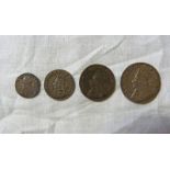 UNDATED BRITISH KING CHARLES II MAUNDY SET, DOUBLE ARCH CROWN ON TWOPENCE COIN,