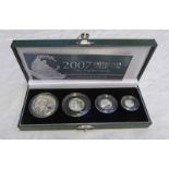 BRITANNIA COLLECTION OF 4 COIN 2007 SILVER PROOF SET WITH CERTIFICATE