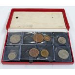 A GEORGE VI 1950 PROOF COIN SET: HALF CROWN TO FARTHING (7 COINS),