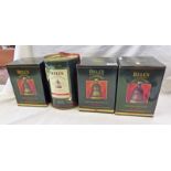 4 BELLS CHRISTMAS DECANTERS: 1989, 1992, 1993 & 1994 ALL BOXED/TINNED.