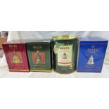4 BELLS CHRISTMAS DECANTERS: 1989, 1993, 1996 & 2001. ALL BOXED/TINNED.