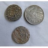 3 INDIAN ARCOT RUPEES, 2 OF THE FRENCH EAST INDIA COMPANY AND 1 OF THE BRITISH EAST INDIA COMPANY,