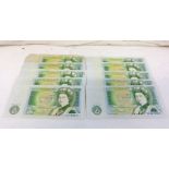 10 BANK OF ENGLAND ONE POUND NOTES