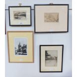 4 FRAMED ETCHING ONE THE CHANNERY,